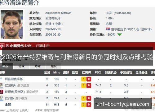 2026年米特罗维奇与利雅得新月的争冠时刻及点球考验 2026年米特罗维奇与利雅得新月的争冠时刻及点球考验
